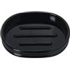 DRW Portasapone da bagno acrilico in nero 2x12x9 cm