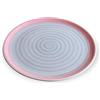 Zafferano Serie Spirale, Piatto Pizza in Ceramica, Decorato a Mano, Made in Italy, Lavabile in Lavastoviglie e Resistente in Microonde, Diametro 33 cm, 6 Pezzi, Grigio e Rosa