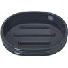 DRW Portasapone da bagno acrilico in grigio 2x12x9 cm
