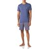 Emporio Armani T-shirt And Bermuda Short Pyjama Set, Pajama Uomo, Vertical Strip/Denim, S