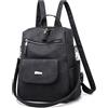 UBAYMAX Zaino Donna Casual alla Moda, Borsa Zainetto Nero in PU Pelle, Daypack Multifunzione per Scuola/Lavoro/Viaggio/Shopping/Uso Quotidiano, Zaino Multi-Tasca con Design Versatile
