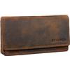 STILORD 'Lotta' Portafoglio Donna in Pelle con Protezione da RFID e NFC Orizzontale Stile Vintage con Portamonete con Cerniera, Colore:marrone medio