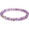 Treasure Bay Bracciale Elastico Con Pietra E Acciaio per uomo e donna | Braccialetto con pietre preziose di cristallo da 6 mm (Ametista viola)