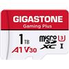 Gigastone Micro SD 1TB, Gaming Plus, 1 TB Specialmente per Nintendo Switch Gopro Fotocamere Videocamera Tablet, Velocità Fino a 100 MB/s (R) + Adattatore Scheda SD, UHS-I A1 U3 V30 MicroSDXC