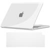 NJIAONE Custodia Compatibile con MacBook Air 15 M4 M3 M2 2025 2024 2023 Model: A3241 A3114 A2941, Cover Rigida in Plastica Protettiva con Cover Tastiera EU per MacBook Air 15,3 Pollici - Trasparente