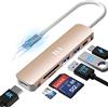 B3 BIGTHREE Hub USB C adattatore per MacBook docking station multiporta USBC 6 in 1 con 4K@30Hz,55W PD,USB-C e USB-A 5Gbps,lettore di schede microSD e TF, per MacBook Air/Pro M1/M2 Laptop iPad e altro ancora