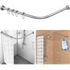 Strength Enemy Asta Per Tenda Da Doccia Regolabile A Forma Di L, Asta Telescopica Acciaio Inox 304 Supporto Senza Soffitto Inclusi 18 Anelli, Adatta Per Spogliatoio Del Bagno (Necessità di Forare, 70-100×70-100 cm)