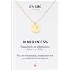 LUUK LIFESTYLE Collana con Ciondolo cerchio I fiore I soffione in Acciaio Inossidabile e carta HAPPINESS, Yoga Gioielli Donna, Amicizia, Amore, Regali per Lei, Madre, Portafortuna, Oro (50cm c.)