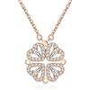 Jrêveinfini Quadrifoglio Collana Donna Bambina Oro Rosa Argento 925, Collana Portafortuna Amuleto Argento Donna Mamma e Figlia Amicizia, Idee Regalo Natale 2023, Regalo Donna Compleanno Mamma Nonna