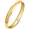 Amberta Allure Fede Nuziale in Oro Giallo 9Ct Unisex: Spessore 2.5 mm - Misura 22