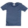 Cosilana - Maglietta intima da bambino, t-shirt, 70% lana e 30% seta, Blu marino, 128 cm