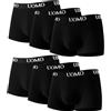 Poligono Boxer Uomo Cotone Set 6 Pezzi, Mutande Uomo Boxer Confortevolezza, Elasticizzato, Traspirabilità,Resistente (Nero, 6XL)