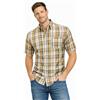Blu Apparel Camicia da uomo a quadri camicie da uomo a maniche corte e maniche lunghe in cotone casual per uomo, Verde, L