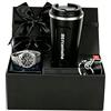 BSTcentelha Set Regalo da Uomo Orologio da Polso Cintura Portachiavi Occhiali da Sole Regalo da Uomo Festa Del Papà Regalo di San Valentino matrimonio Natale Fidanzato Set Regalo