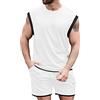 PTLLEND del 2022 Mens Summer Fashion Patchwork Canotte Senza Maniche Camicie Pantaloncini Pantaloni da Spiaggia Tuta Herren Tank Top