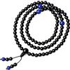 COAI Collana 108 Perle Mala in Onice con Spaziatori in Lapislazzuli