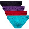 Summer Code Slip Uomo Vita Bassa Mutande Slip Elasticizzato Uomo Intimo, Pacco da 4 Multicolore 2, L