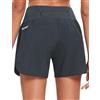 BALEAF Pantaloncini da allenamento da donna da 12,7 cm, per palestra, corsa, atletica, con fodera a vita alta, ad asciugatura rapida, tasche con cerniera, Grigio, XL
