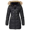 Geographical Norway Abeille Lady Distribrands - Parka caldo da donna - cappotto di pelliccia sintetica spessa - giacca a vento invernale - piumino lungo foderato (Nero M - Taglia 2)