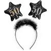PartyDeco- Cerchietto Antenne con Numero 50, Colore Nero/Oro, OP50
