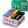 GREENSKY PGI 580 CLI 581 XXL PGI 580XXL CLI 581XXL Cartucce d'inchiostro compatibili per Canon 580 581 cartucce d'inchiostro per PIXMA TS8350 per PIXMA TS6350 per canon TS705 ts6150 ts6151 ts6250