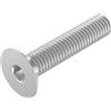 SECCARO Vite a testa svasata M8 x 40 mm, acciaio inox V2A VA A2, DIN 7991 / ISO 10642, esagono incassato, 20 pezzi