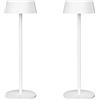 K-Bright 2 pcs LED Lampada da tavolo senza fili in alluminio Bianco