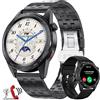 FOXBOX Smartwatch con Banda in Metallo per Uomo, 1,32 Orologio Smart Watch con Frequenza Cardiaca 24/7, Pressione Sanguigna, Monitoraggio del Sonno, 30 Modalità Sportive, Chiamate Bluetooth, IP67