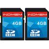 INDMEM Scheda SD da 4 GB SDHC Classe 4 Flash Memory Card 4 GB Camera Cards, 2 confezioni