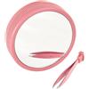 Beter - Doppio specchio d'ingrandimento x10 con luce a led, pinzette di precisione all'interno, design brevettato Oooh tweezers flash, specchio a mano con luce per la tua borsetta, colore rosa