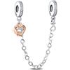 Annmors Donna Argento 925 Catena di Sicurezza Famiglia nel Cuore per Charm Bracciale