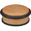 Relaxdays Fermaporta da Pavimento Piatto, Blocca Porta per Ante Pesante, Aspetto Legno, HxD: 5 x 10,5 cm, Marrone Chiaro, Acciaio Inox, 1 pz