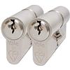 Yale KM3535-NP-KA - Cilindro doppio europeo, 1 stella, con sigillo di qualità, 3 chiavi, alta sicurezza, in scatola, adatto a tutti i tipi di porte, nichelato, 35:10:35 (80 mm)