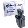 Trade Shop TradeShop - Batteria Ni-MH 9,6 V 2000 mAh per dispositivi Bosch GSC, GBM, GSS, GSR, GSG, GSB, GUS, PSR, PSB, PSB, PBM, con batteria Bosch, 9,6 V