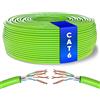 Mr. Tronic Cavo Ethernet Cat 6 da 100m Bulk Cabel, Cavo di Rete LAN Cat 6 ad Alta Velocità Per Connessione Internet Veloce 1 Gbps - 250 MHz AWG24 Sfuso | UTP CCA (100 Metri, Verde)