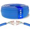 Mr. Tronic Cavo Ethernet Cat 6 da 100m Bulk Cabel, Cavo di Rete LAN Cat 6 ad Alta Velocità Per Connessione Internet Veloce 1 Gbps - 250 MHz AWG24 Sfuso | UTP CCA (100 Metri, Blu)