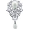 QUKE Spilla da sposa con zirconia cubica austriaca lucida, per donne e ragazze, per spose e matrimoni