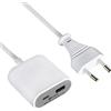 Electraline 62653 Prolunga Elettrica 1,5M / Adattatore da Viaggio/Caricatore Portatile Fast Charge 2 3.5A QC 1 USB Tipo C Compatibile con Ultime tecnologie 17.5W, Grigio