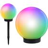 Green Blue Torce da giardino Lampada Solare Sfera Terra Luce al Suolo del Percorso Impermeabile 9 Colori Cambio Continuo Illuminazione Fino 8 Ore (Colore, 1 pezzo - 20cm)