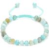 Treasure Bay Braccialetto da donna fatto a mano con pietre preziose per uomo | Bracciale dell'amicizia con pietre preziose di cristallo per la guarigione dell'ansia da stress dei chakra (Amazzonite sfaccettata)