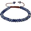 Treasure Bay Bracciale da donna da uomo fatto a mano con pietre preziose da 6 mm regolabile | Bracciale con perline occhio di tigre, lapislazzuli blu, onice nero, turchese bianco (Macchie Blu)