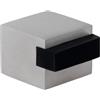 EVI Herrajes | Fermaporta da pavimento - Design quadrato | 25 x 20 mm | Acciaio - Gomma Nera | Montaggio Adesivo | I-197/25