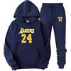 GAOZI Set di Tuta da Ginnastica da Unisex Pantaloni e Felpa con Cappuccio, Lakers Maglie da Basket Abbigliamento da Basket Pullover con Cappuccio e Pantaloni da Jogging