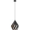Eglo Lampada a sospensione Carlton 1, lampada a sospensione a uno punto luce vintage, lampada a sospensione retrò in acciaio, nero, rame, attacco E27, diametro di 31 cm