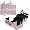 Joligrace Valigetta Trucchi, Beauty Case Donna Viaggio, per Smalti Unghie, Estetista, Per Cosmetici Organizzatore con Specchio, Rosa