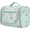 WANDF Grande borsa da toilette appendere, borsa da viaggio per cosmetici trousse viaggio accessori resistente all'acqua per uomo donne(Fenicottero Blu)