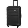 BARRENS Valigia media | Valigia business | 66x46x26 cm | 60 L | Materiale ABS | Serratura a cifratura | 4 360 ruote | Compatibile con le compagnie aeree | Nero