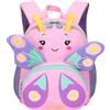 Tokeya Zaino per Bambini, Zainetti per Bambina Asilo Mini Borsa Materna Scuola Animali Cartelle, Impermeabile Grande Capacità Leggero Zainetto per 2-6 Anni Ragazze, Viola Farfalla