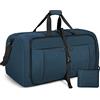 NUBILY Borsone da Viaggio Pieghevole Borsone Palestra Uomo 65L Grande Impermeabile Borsa da Viaggio Borsa Sportiva Donna con Scomparto per Scarpe Blu