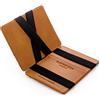 Jaimie Jacobs Portafoglio Magico, Magic Wallet Flap Boy Slim - l'Originale - Protezione RFID, Portafoglio Uomo Piccolo, Porta Carte di Credito Ragazzo, Porta Tessere Slim, Vera Pelle (Cognac e Nero)